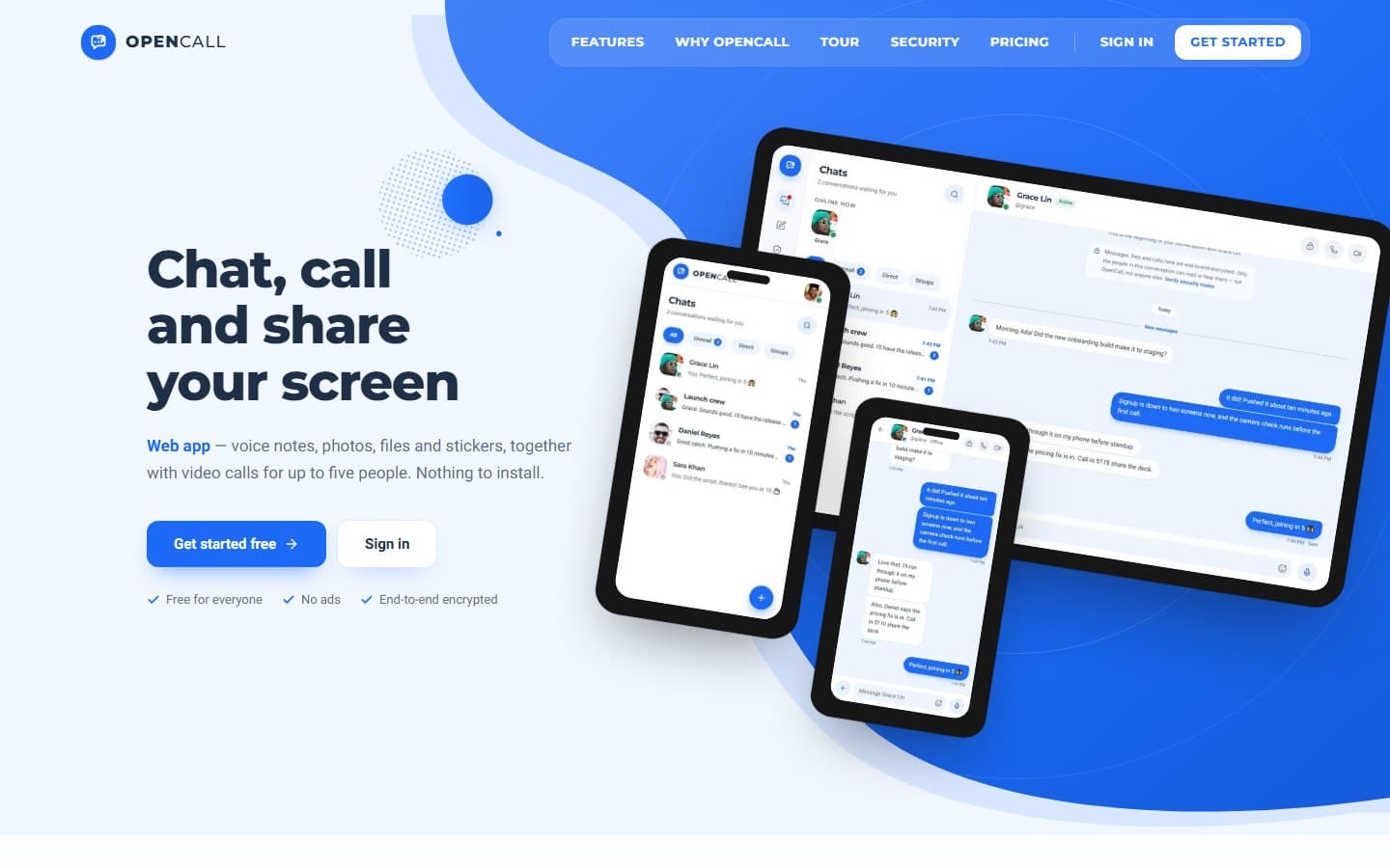 OpenCall homepage